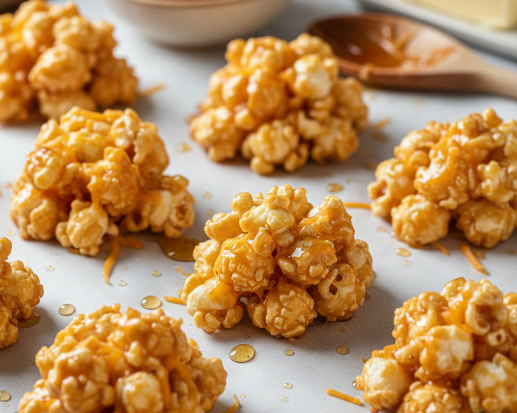 Maple Cheddar Popcorn Bites