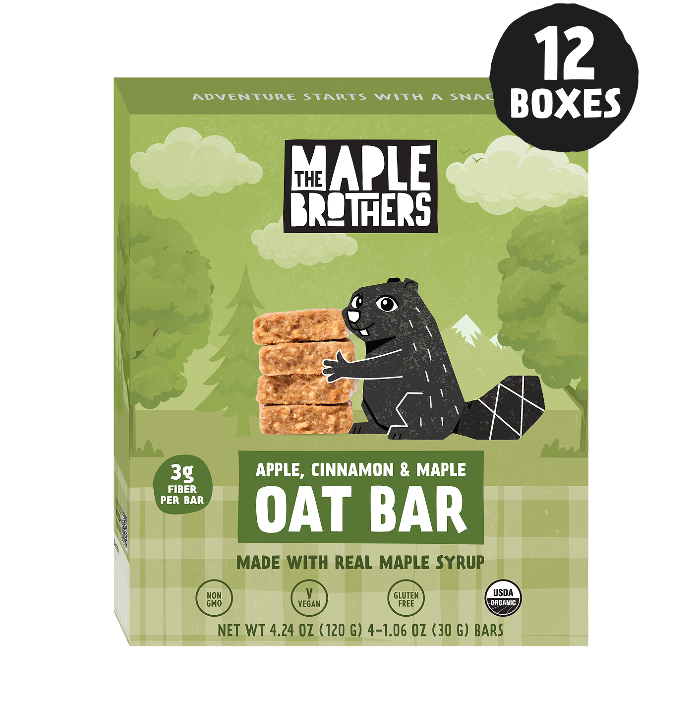 Apple, Cinnamon & Maple Oat Bars