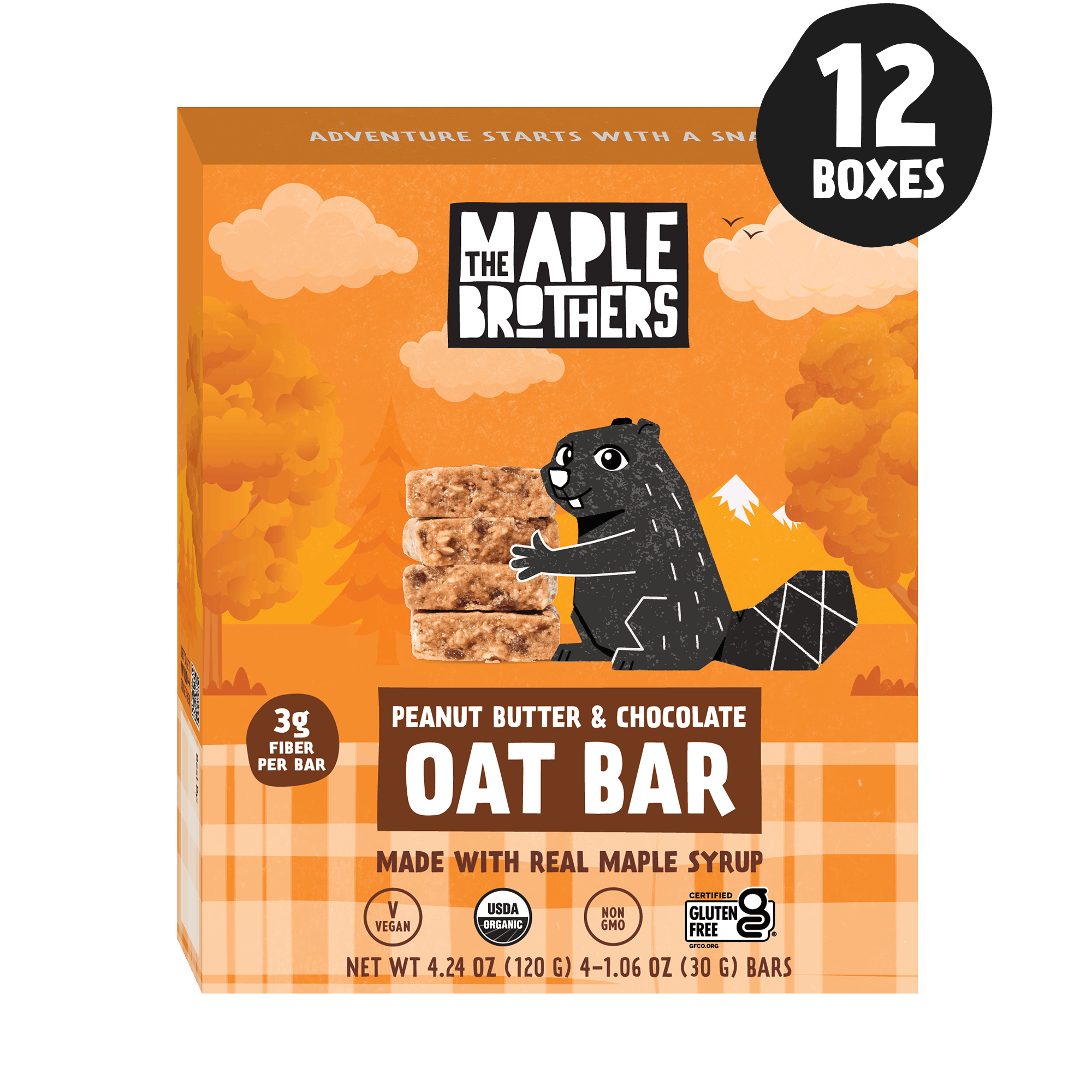 Peanut Butter, Chocolate & Maple Oat Bars | The Maple Brothers