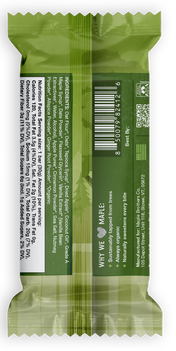 Back of Apple, Cinnamon & Maple Oat Bars - Case packaging showing natural, organic, vegan maple-powered snacks ingredients.