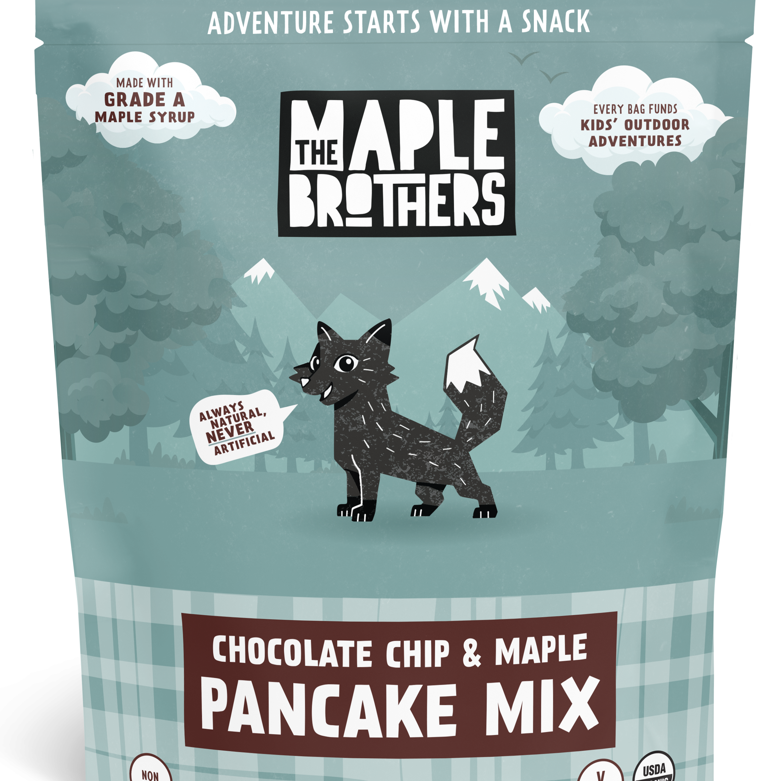 The Canopy Kitchen Box featuring maple-sweetened, natural, organic, vegan pancake mix for kids’ outdoor fun and snacks