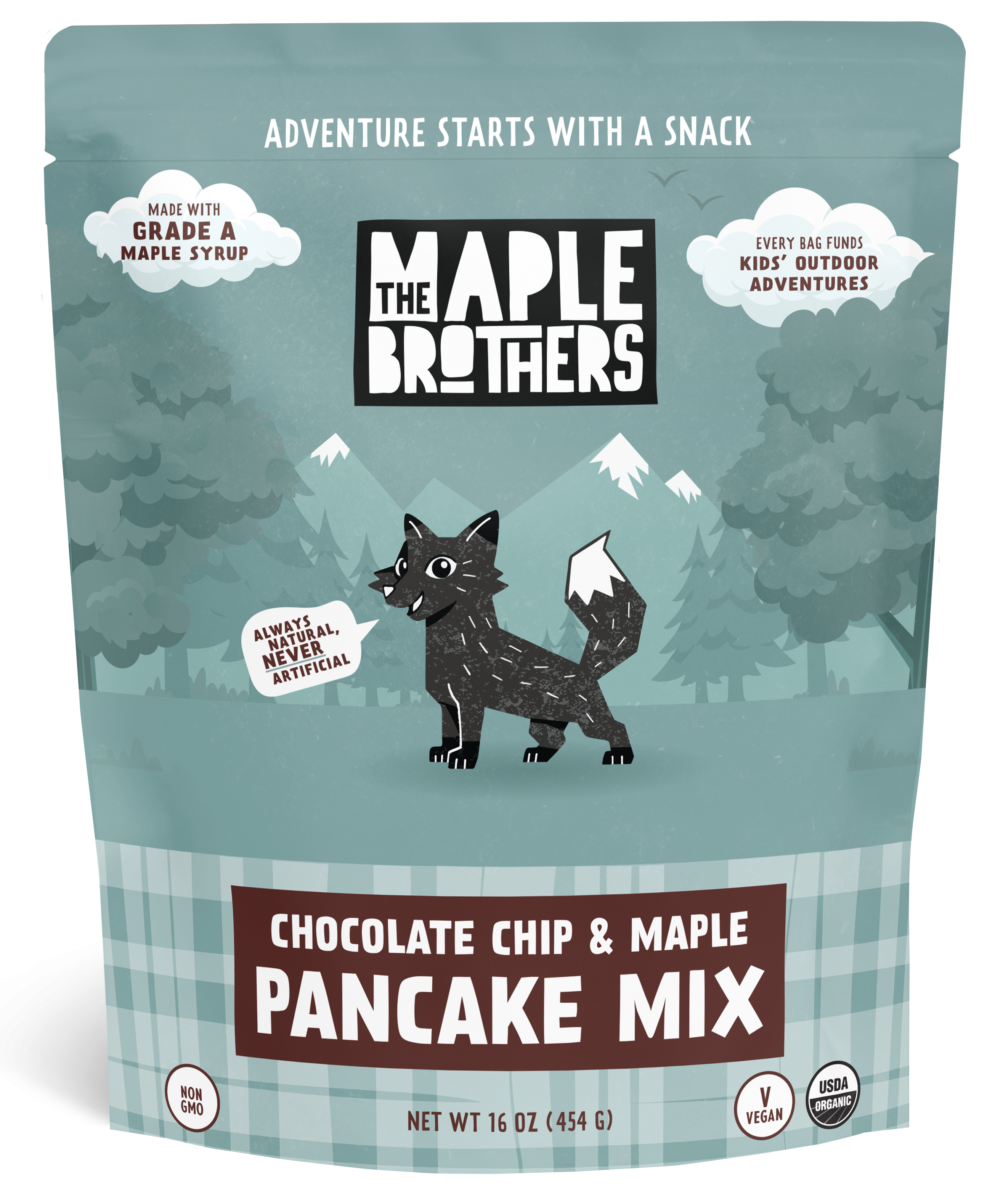The Canopy Kitchen Box featuring maple-sweetened, natural, organic, vegan pancake mix for kids’ outdoor fun and snacks