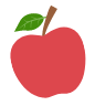 Red apple icon on a white background