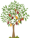 Illustration of a tree with fruits and leaves