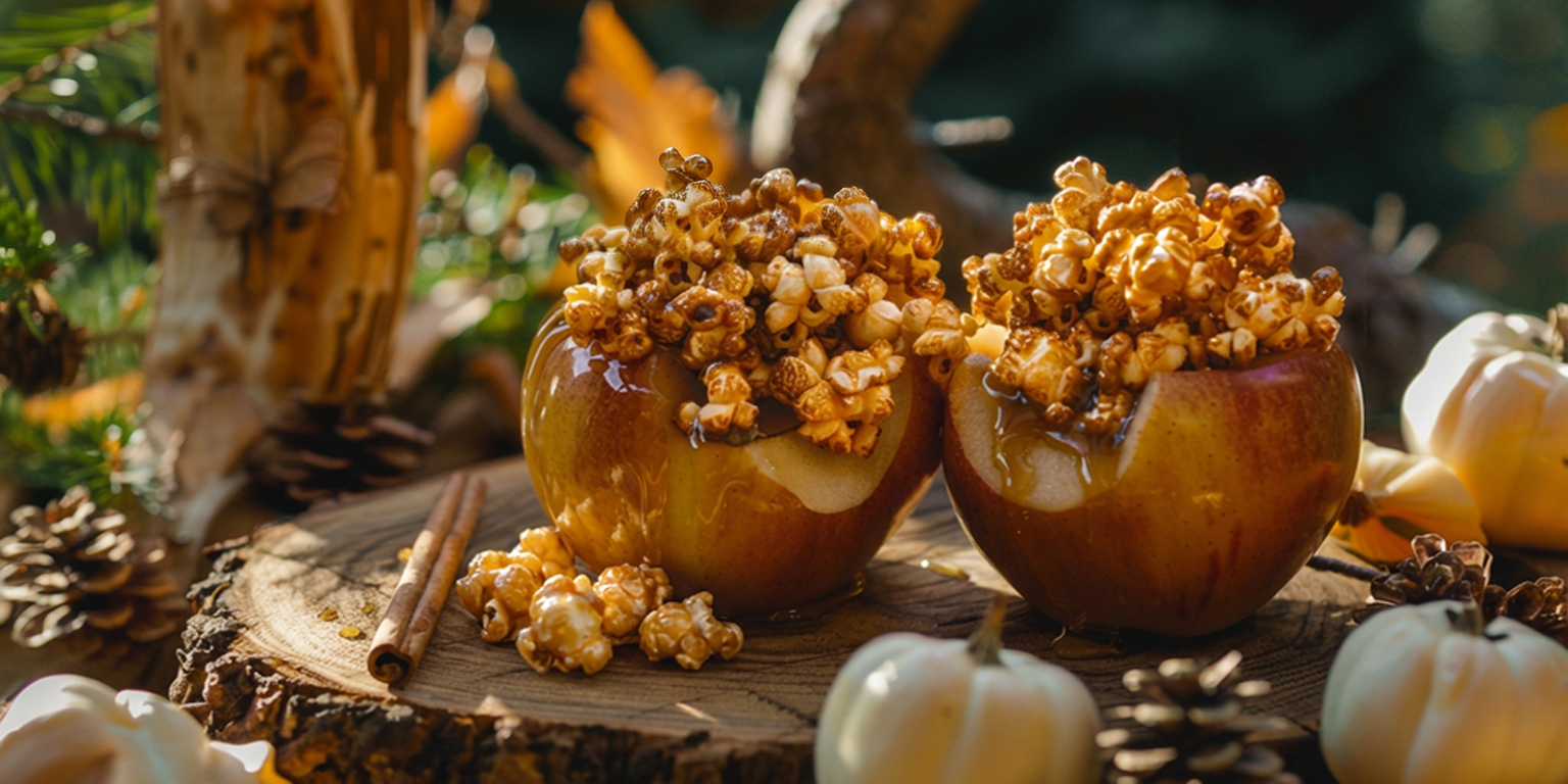 apple with popcorn