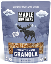 Maple Brothers coconut and maple granola package on a white background