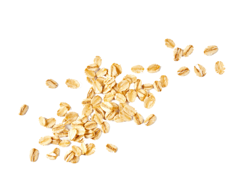 Scattered natural oat flakes symbolizing wholesome ingredients in maple-sweetened vegan kids snacks for outdoor fun