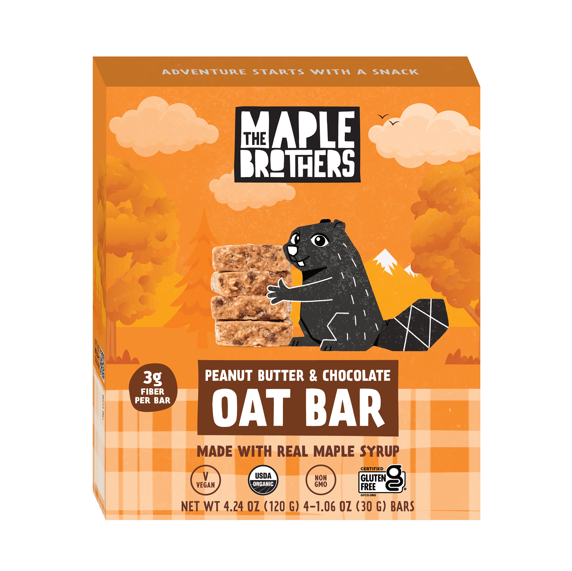 Peanut Butter, Chocolate & Maple Oat Bars