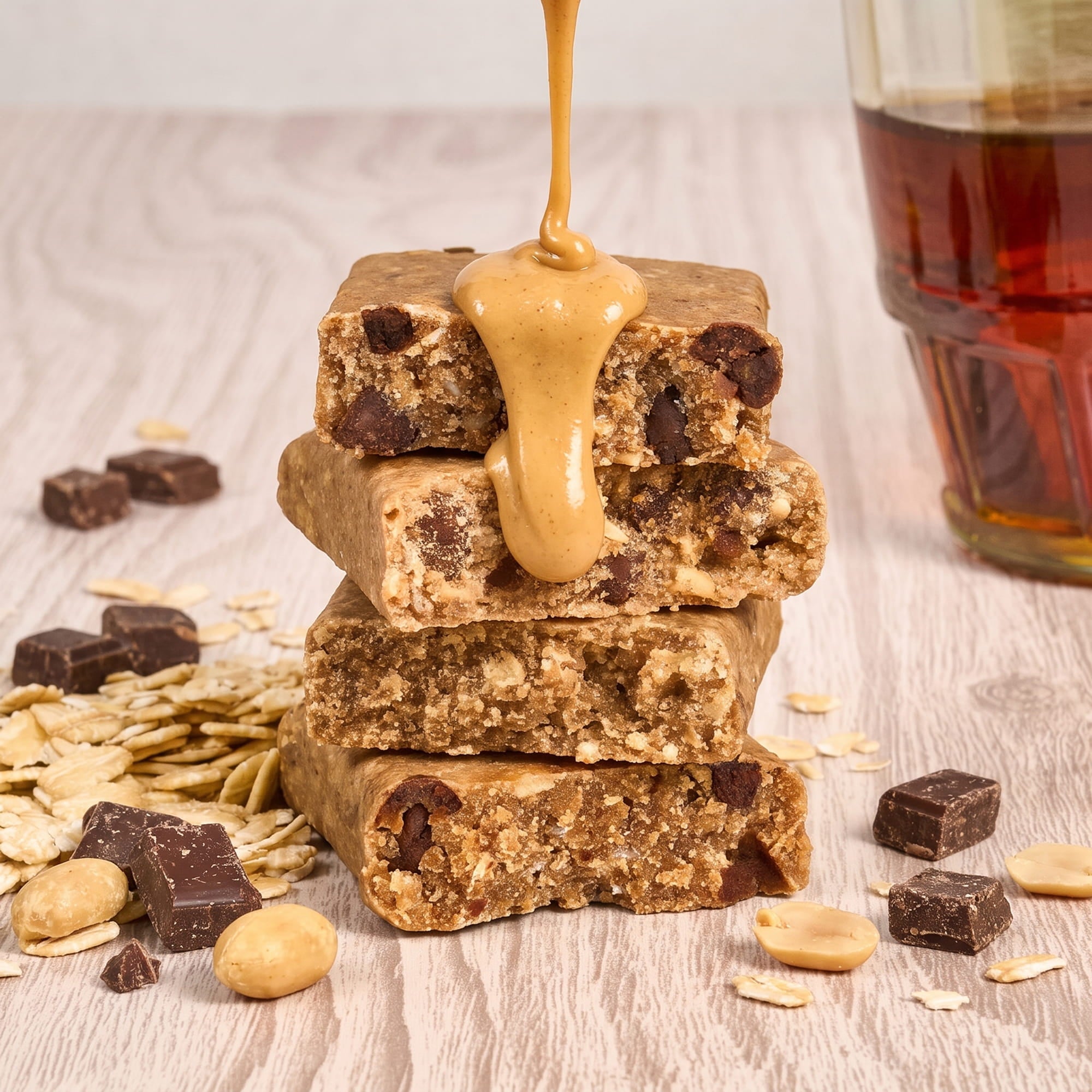 Peanut Butter, Chocolate & Maple Oat Bars